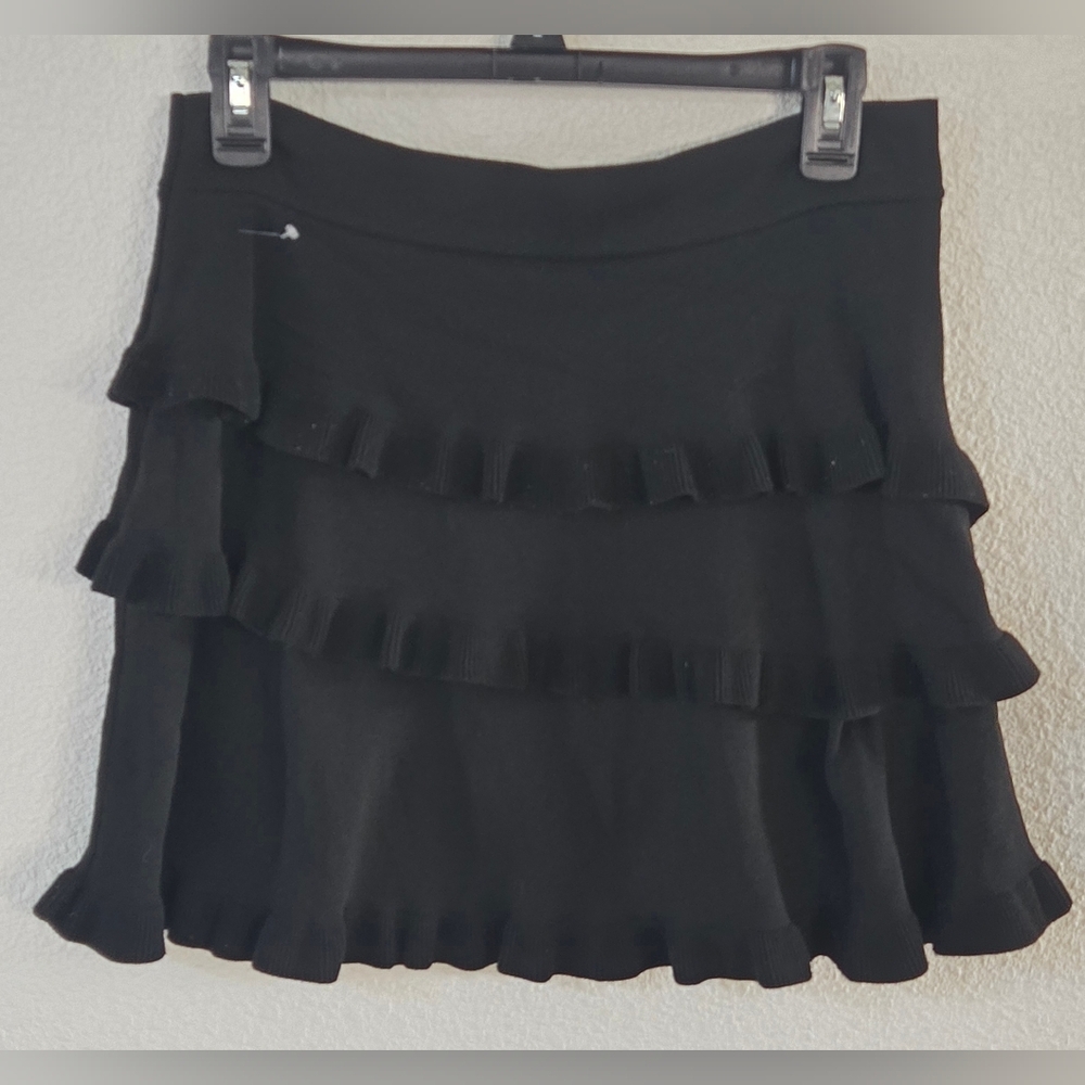 Zara Black Ruffle Mini Flare Skirt - Picture 4 of 6